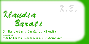 klaudia barati business card